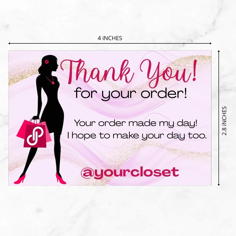 120 Poshmark Shopping Thank You Cards 4 x 2.8